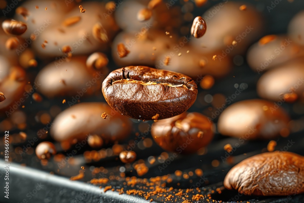 levitating coffee bean professional advertising food photography