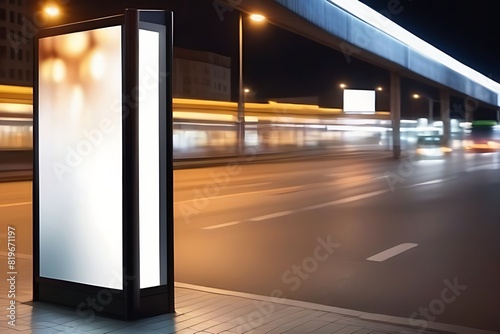 blank white billboard outdoors. public information boards in cities, stations and bus stops