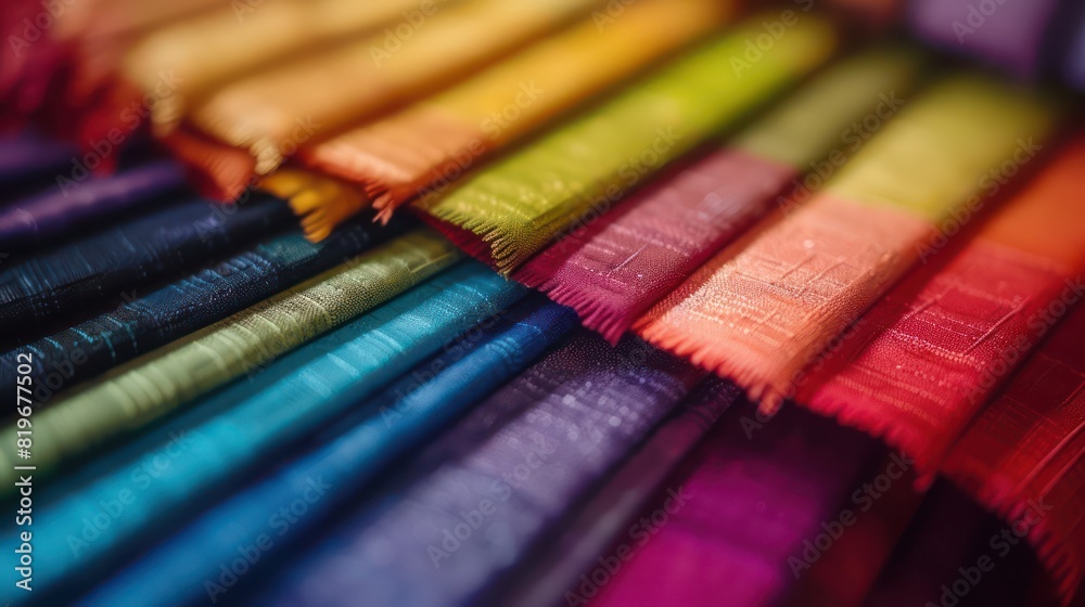 Close-up of a selection of color swatches with shallow depth of field, allowing for focus on specific shades while creating a blurred background effect. Close-up of a selection of color swatches with shallow depth of field, allowing for focus on specific shades while creating a blurred background effect.