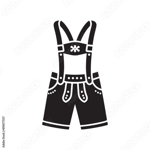 Tableau sur toile Minimalist Lederhosen Vector Silhouette- The Traditional Charm and Cultural Heritage of Bavarian Men's Attire- Lederhosen Illustration