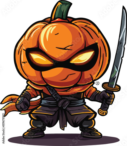 Cute ninja pumpkin