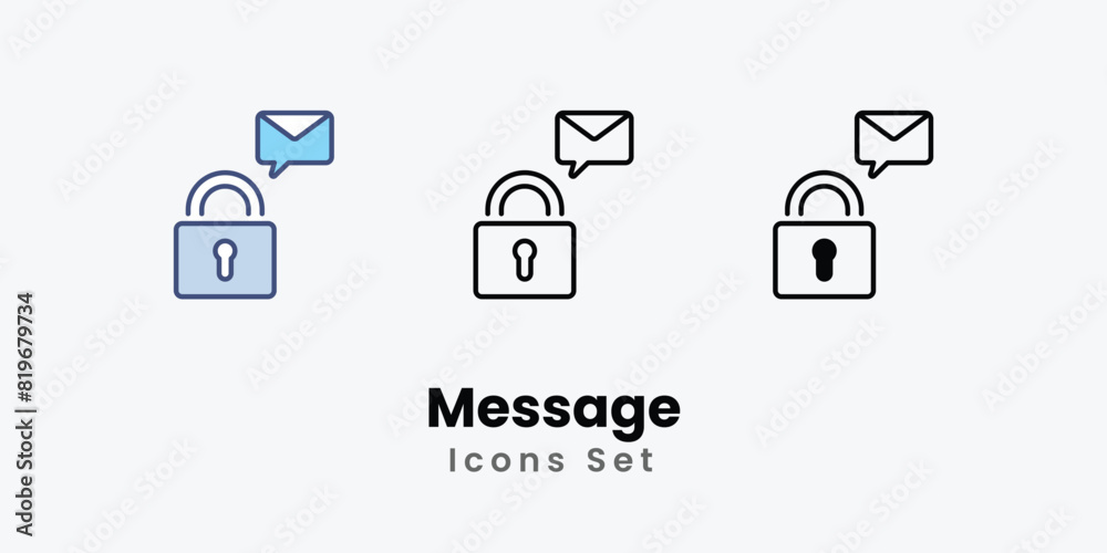 Message icons set vector stock illustration