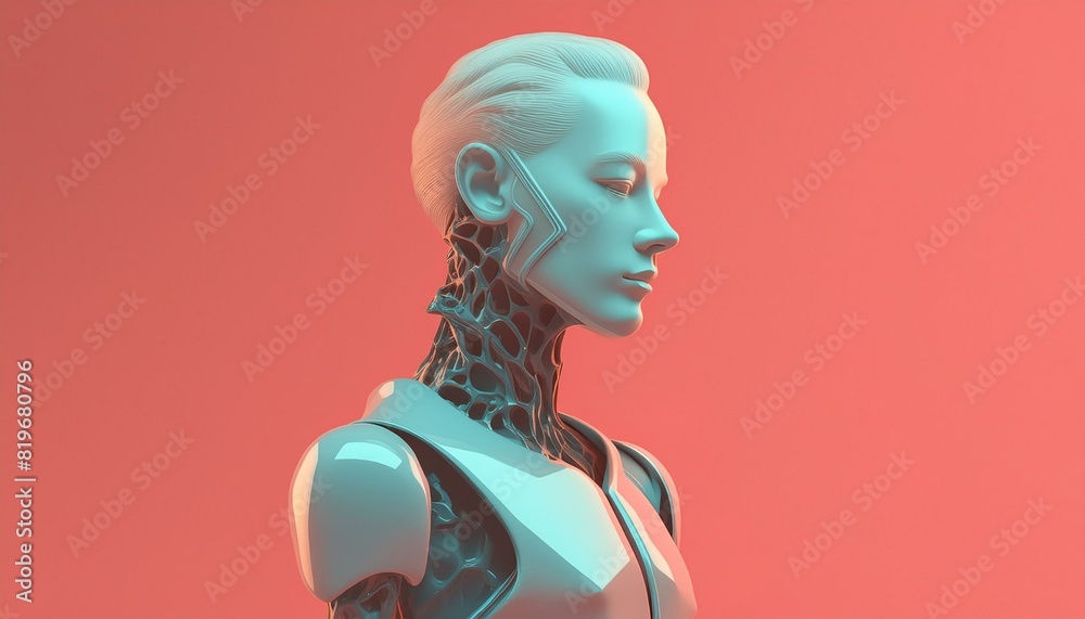 Futuristic Humanoid Robot Android Cyborg Artificial Intelligence Concept Futuristic Humanoid Robot Android Cyborg Artificial Intelligence Concept