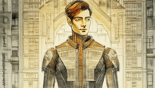 Futuristic Humanoid Robot Android Cyborg Artificial Intelligence Concept