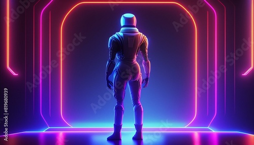 Futuristic Humanoid Robot Android Cyborg Artificial Intelligence Concept