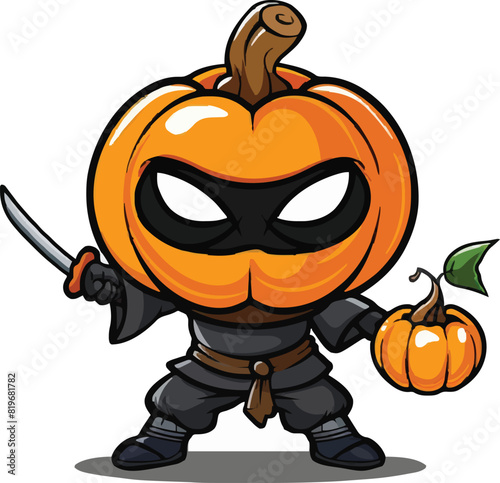 Cute ninja pumpkin