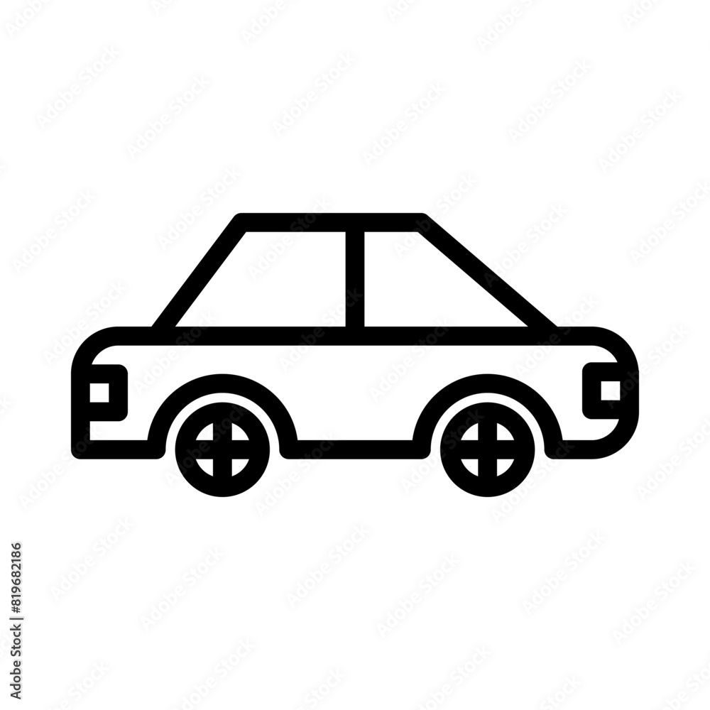 car icon or logo illustration outline black style