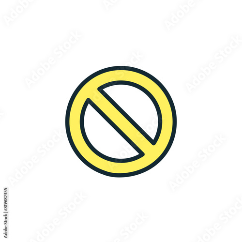 禁止マークのアイコン。シンプルなベクターイラスト素材。