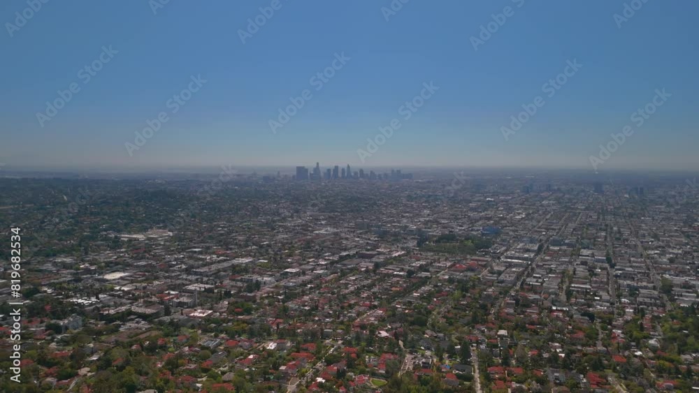 Aerial view of downtown Los Angeles, California on a sunny day Aerial view of downtown Los Angeles, California on a sunny day