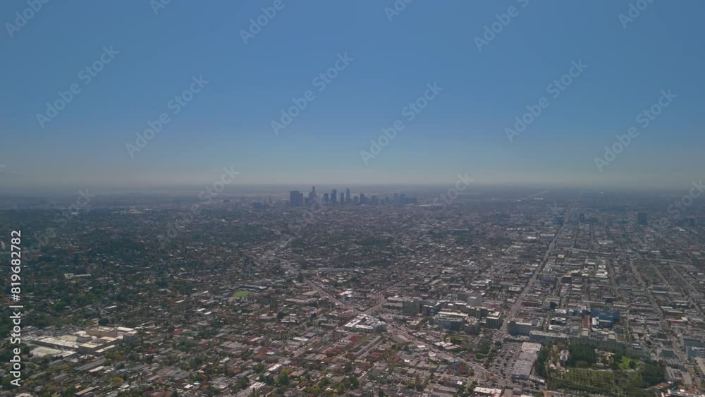Aerial view of downtown Los Angeles, California on a sunny day Aerial view of downtown Los Angeles, California on a sunny day