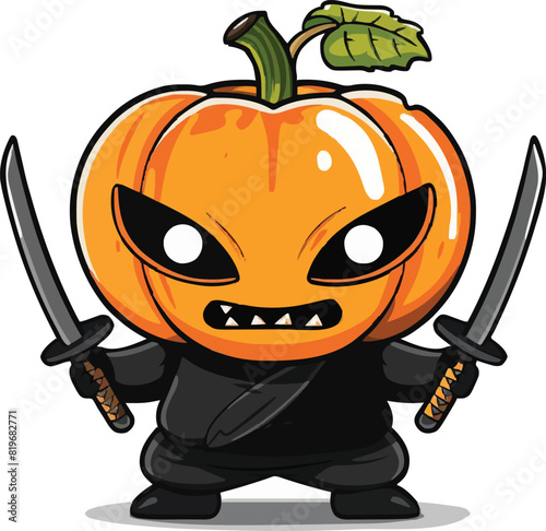 Cute ninja pumpkin