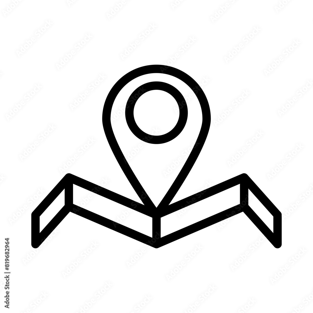 map icon or logo illustration outline black style map icon or logo illustration outline black style