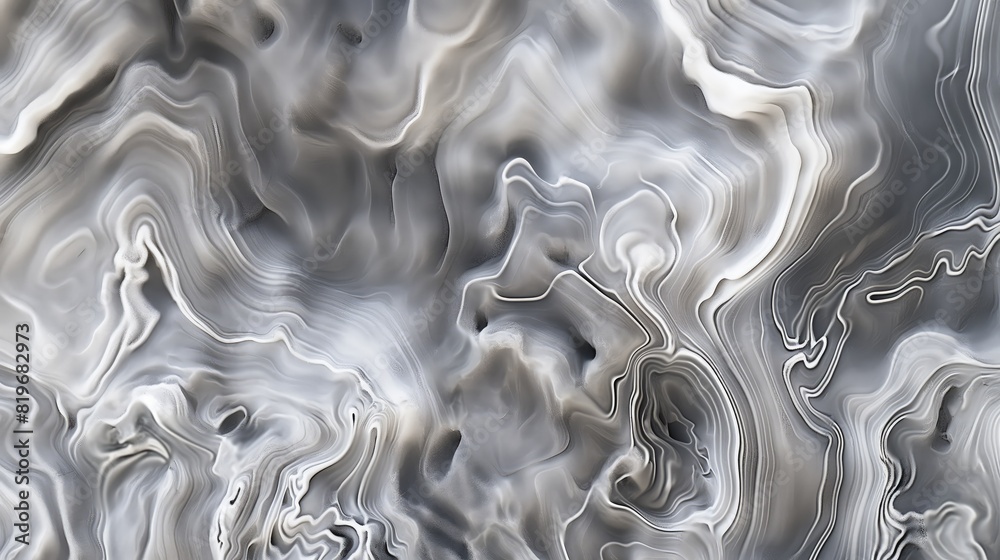 A 3D-rendered image of a marble surface with swirling grey and white patterns, capturing the glossy finish and elegant veining for a realistic stone texture. A 3D-rendered image of a marble surface with swirling grey and white patterns, capturing the glossy finish and elegant veining for a realistic stone texture.