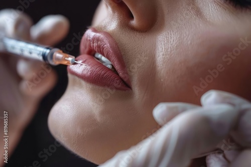 Hyaluronic acid being injected into the nasolabial folds of a patient with a focus on the rejuvenation aspect of the treatment