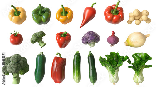 different grading vegetable transparent background