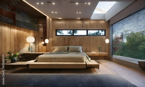living room with bed