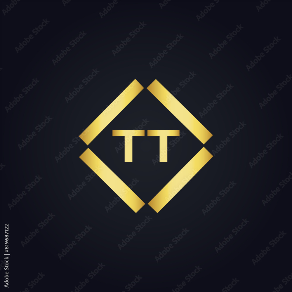 Obraz premium TT logo. T T design. White TT letter. TT, T T letter logo design. T T letter logo design in FIVE, FOUR, THREE, style. letter logo set in one artboard. T T letter logo vector design.