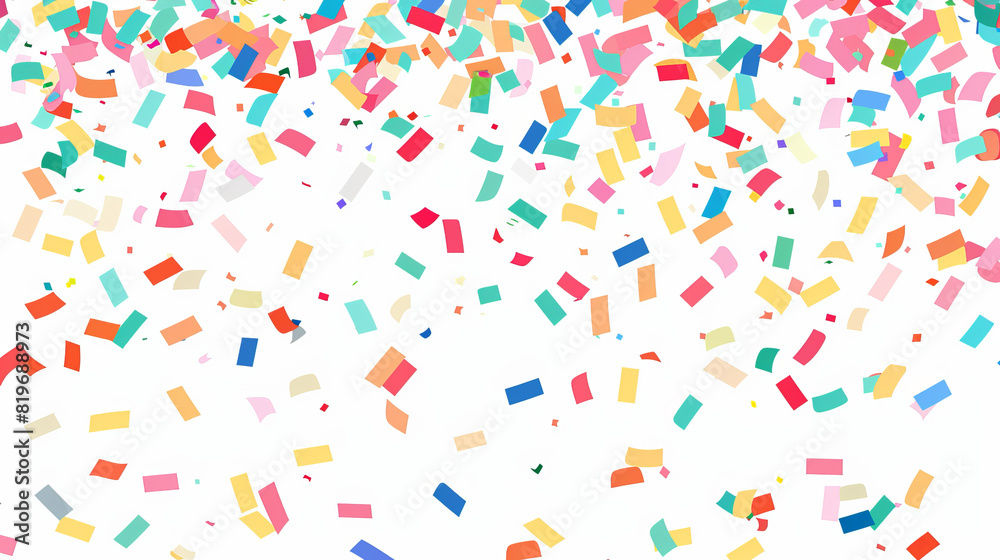Colorful confetti on a white background in flat Colorful confetti on a white background in flat