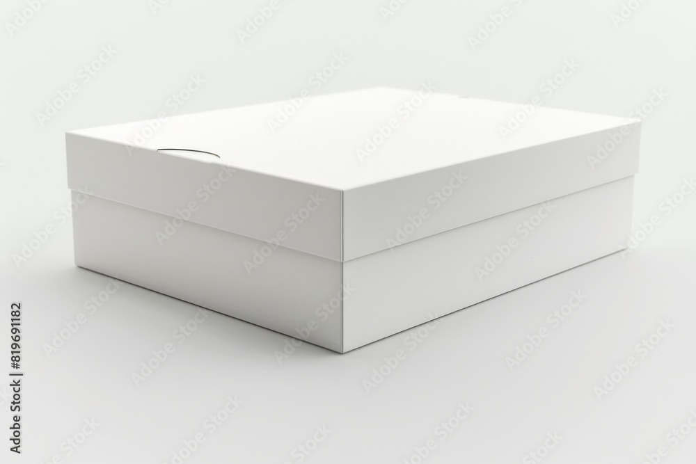 Naklejka premium White Box Packaging Mockup on Isolated Background created with Generative AI