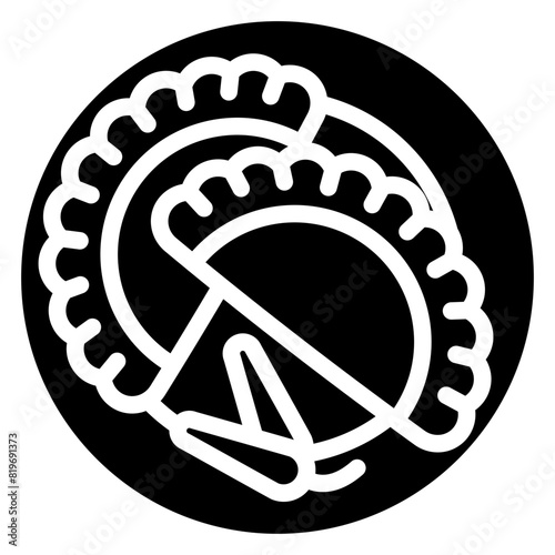 Empanada glyph icon, related to street food theme. use for modern concept, app and web development