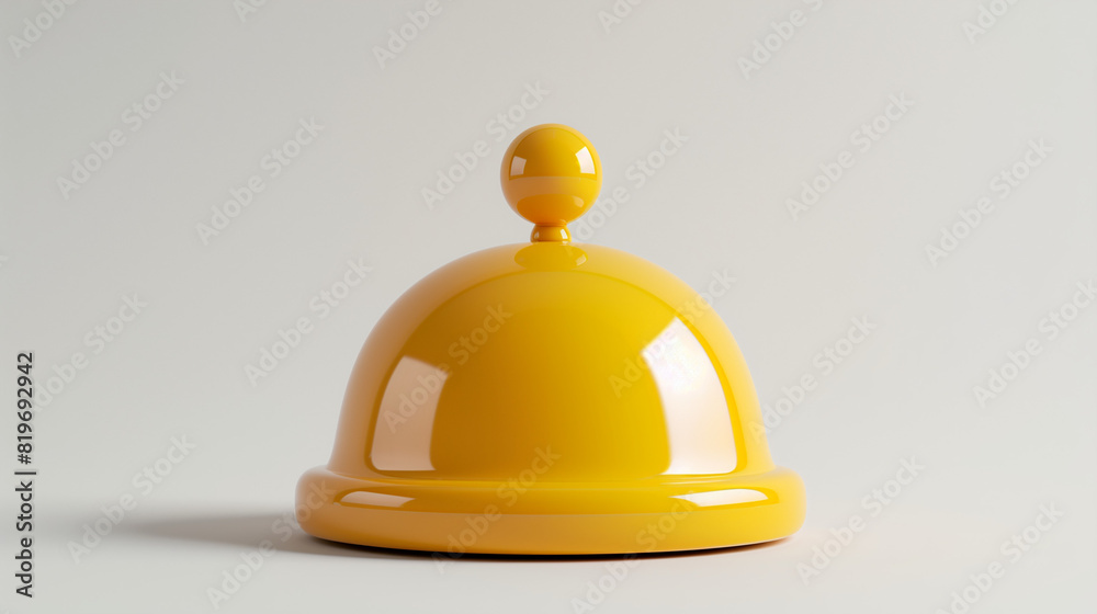 Service Bell. Reception or service bell with a shiny metal surface and ...