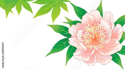  Image of Pink Flower on White Background with Text Center © Shanti