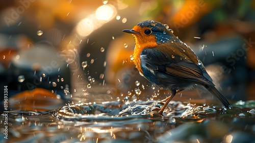bird in the water photo