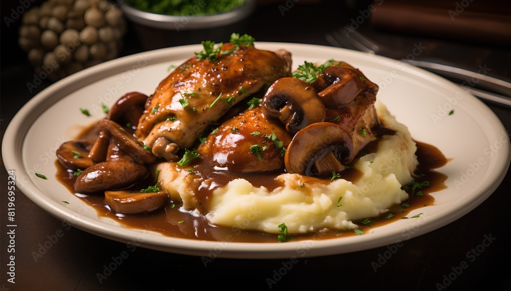 Hearty beer-spiked beef stew is served with creamy mashed potatoes for a shepherd's pie vibe Hearty beer-spiked beef stew is served with creamy mashed potatoes for a shepherd's pie vibe