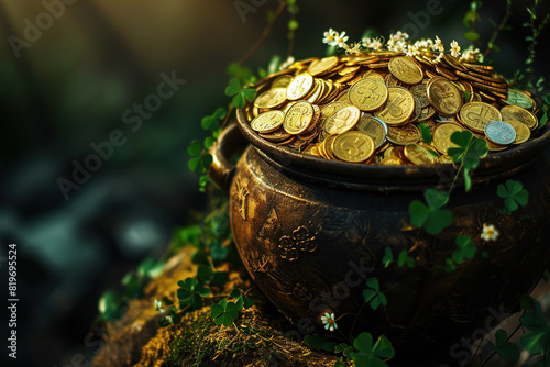 A pot full of gold coins