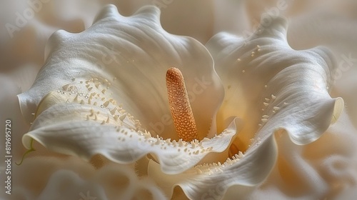  A yellow-stained white flower with stamens