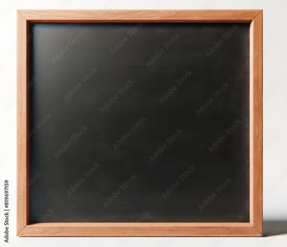 A blank blackboard with a wooden frame isolated on a white background, concept of education and communication. Generative AI A blank blackboard with a wooden frame isolated on a white background, concept of education and communication. Generative AI