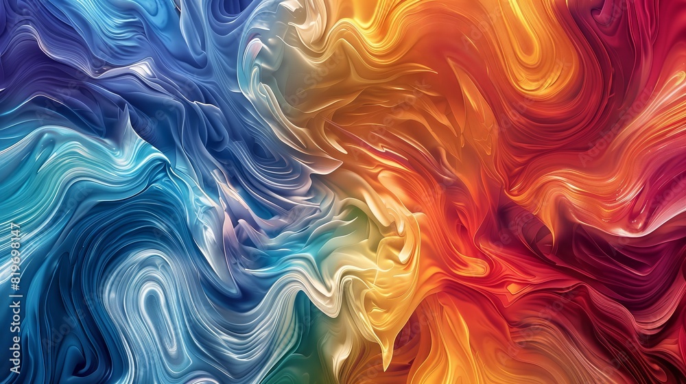 Fototapeta premium Vibrant swirling paint creates a captivating, dynamic background.