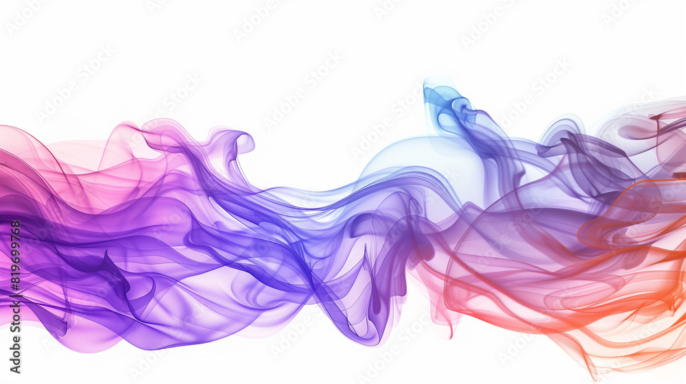 Group of Colorful Smokes on White Background Group of Colorful Smokes on White Background