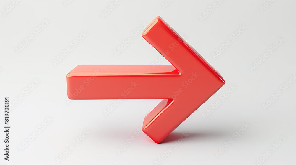 red straight 3d arrow right png. Arrows direction signs red and pink isolated on white background. 3d render, pink business 3d arrow on white background, successful idea, Business concept, 3D Arrow. 
