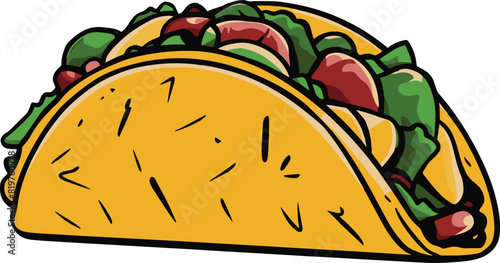 Mexican Vector Tacos illustration On White Background.