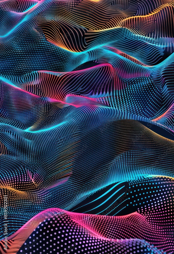 Seamless pattern of dynamic digital eye wave lines, ideal for use as a background in web design, presentations, or digital art projects. Seamless pattern of dynamic digital eye wave lines, ideal for use as a background in web design, presentations, or digital art projects.