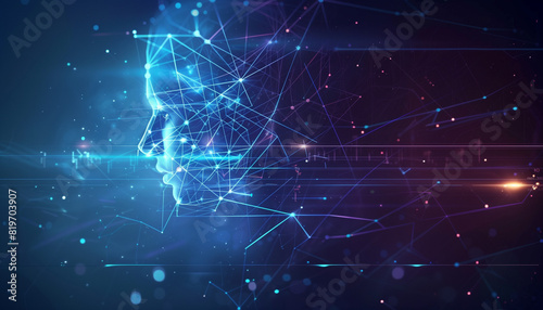 abstract background with ai face Generative AI