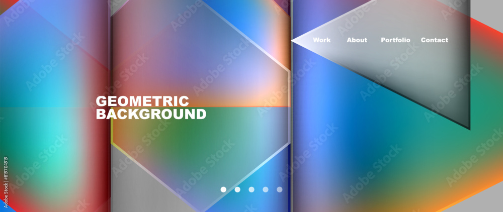 Metal triangles with colorful bright triangles. Geometric modern minimalist design template Metal triangles with colorful bright triangles. Geometric modern minimalist design template