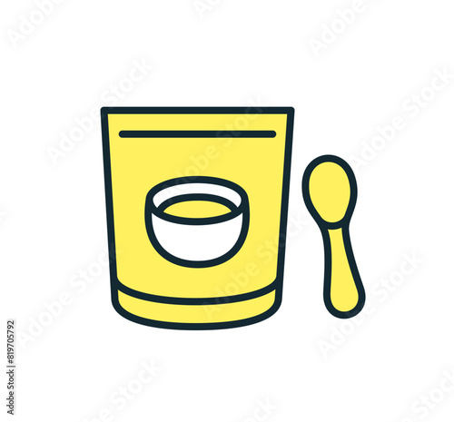 離乳食のアイコン。シンプルなベクターイラスト素材。