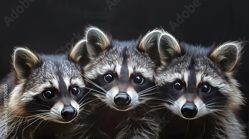 Superb Three Raccoons