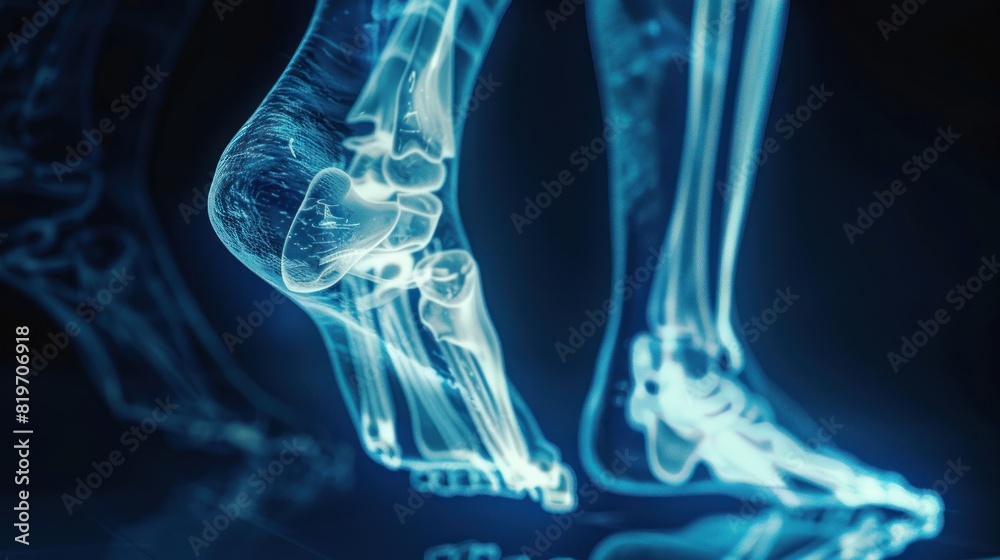 Image of human leg bones isolated 3D hologram. Medical concept. new technology Image of human leg bones isolated 3D hologram. Medical concept. new technology