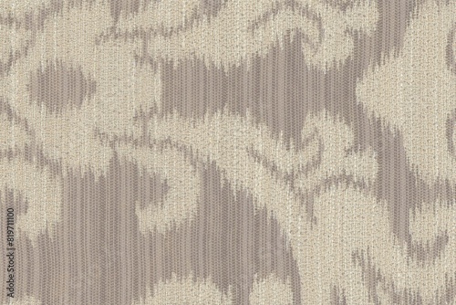 embroidered floral nouveau luxury fabric texture background close up, detailed light neutral color woven bridal linen backdrop, furniture cloth textile material, modern cotton clothing weave pattern