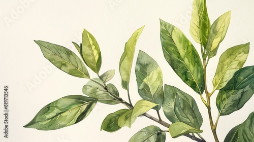 watercolor pengobatan herbal alami dengan daun sage untuk kesehatan tubuh photo