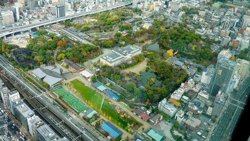 大阪　天王寺駅上空から西方面を臨む(天王寺動物園) 1601