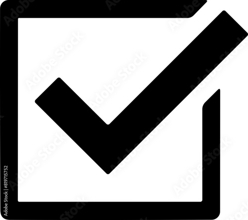 Check mark icon. Tick mark symbol. Simple check mark. Quality sign icon. Checklist symbol. Approval check. stock vector. Circle and square. Tick sign in black color.