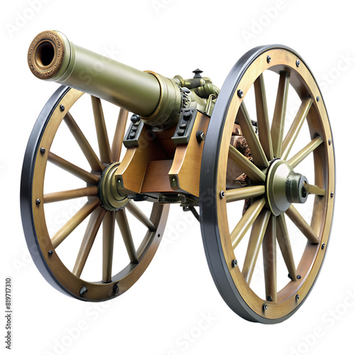 18th century 6 pounder cannon on transparent background