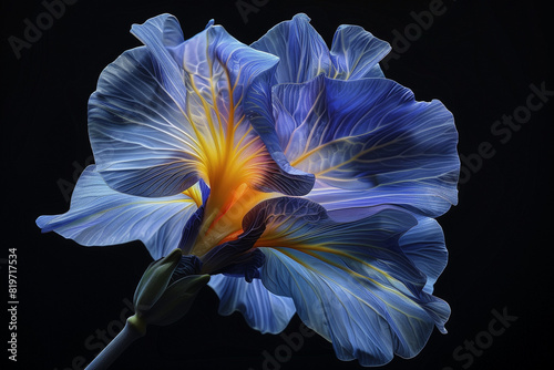 blue iris flower Generative AI 