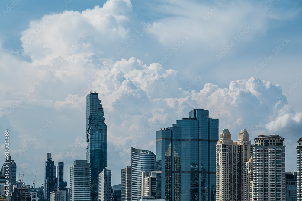 Cityscape Bangkok, Thailand, with Skyscrapers and Clouds Cityscape Bangkok, Thailand, with Skyscrapers and Clouds