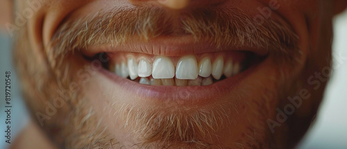 Gesunde weiße Zähne eines lachenden Mannes