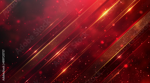 red with gold lines background Generative AI